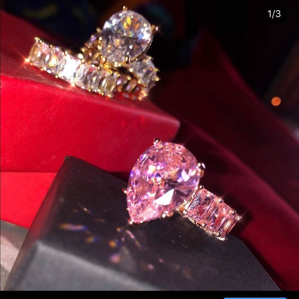 CZ PINK FASHION RING SIZE 7